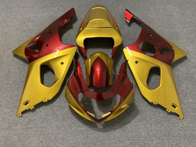 2000-2002 Gold and Red Suzuki GSXR 1000 Motorcycle Fairings 2000-2002 Gold and Red Suzuki GSXR 1000 Motorcycle Fairings