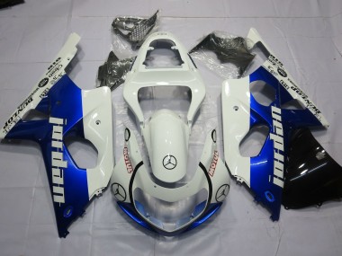 2000-2002 Jordan Blue and White Suzuki GSXR 1000 Motorcycle Fairings