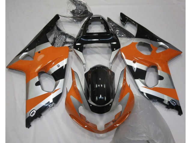 2000-2002 Orange Silver OEM Style Suzuki GSXR 1000 Motorcycle Fairings 2000-2002 Orange Silver OEM Style Suzuki GSXR 1000 Motorcycle Fairings