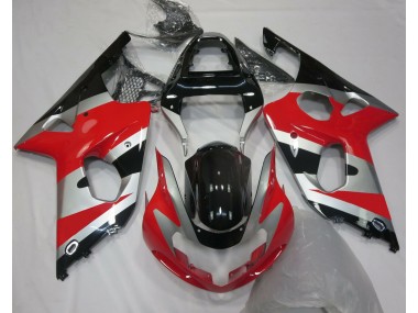 2000-2002 Red Silver OEM Style Suzuki GSXR 1000 Motorcycle Fairings