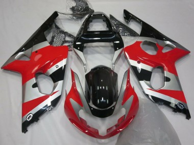2000-2002 Red Silver OEM Style Suzuki GSXR 1000 Motorcycle Fairings