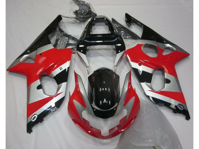 2000-2002 Red Silver OEM Style Suzuki GSXR 1000 Motorcycle Fairings 2000-2002 Red Silver OEM Style Suzuki GSXR 1000 Motorcycle Fairings