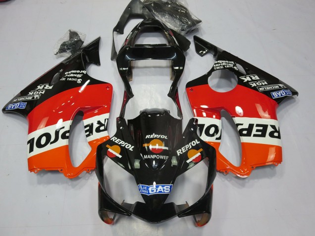 2001-2003 Black Repsol Honda CBR600 F4i Motorcycle Fairings 2001-2003 Black Repsol Honda CBR600 F4i Motorcycle Fairings