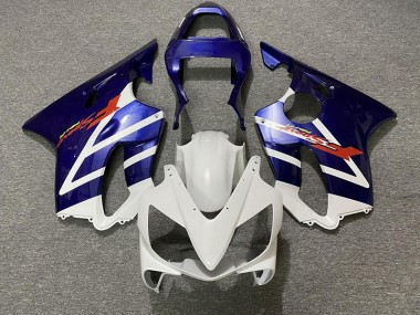 2001-2003 Deep Blue and White Honda CBR600 F4i Motorcycle Fairings