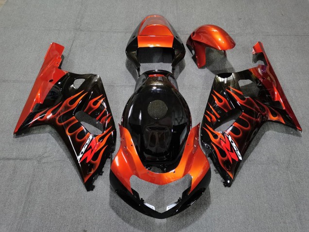 2001-2003 Gloss Black and Orange Suzuki GSXR 600-750 Motorcycle Fairings 2001-2003 Gloss Black and Orange Suzuki GSXR 600-750 Motorcycle Fairings