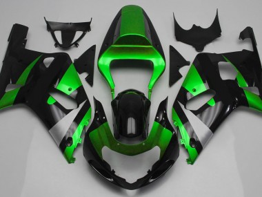 2001-2003 Gloss Green and Black Suzuki GSXR 600-750 Motorcycle Fairings