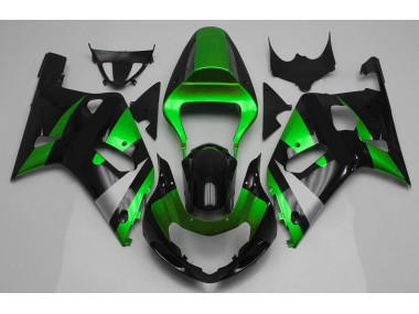 2001-2003 Gloss Green and Black Suzuki GSXR 600-750 Motorcycle Fairings