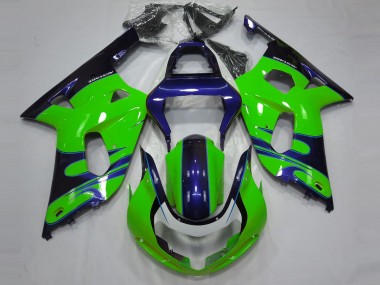 2001-2003 Gloss Green and Blue Suzuki GSXR 600-750 Motorcycle Fairings