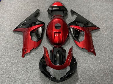 2001-2003 Gloss Red and Black Suzuki GSXR 600-750 Motorcycle Fairings