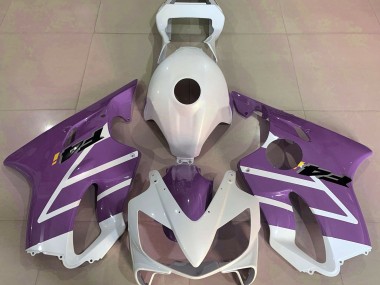 2001-2003 Gloss White and Purple Honda CBR600 F4i Motorcycle Fairings