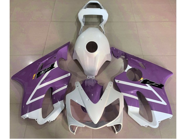 2001-2003 Gloss White and Purple Honda CBR600 F4i Motorcycle Fairings 2001-2003 Gloss White and Purple Honda CBR600 F4i Motorcycle Fairings