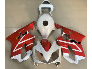 2001-2003 Gloss White and Red Honda CBR600 F4i Motorcycle Fairings