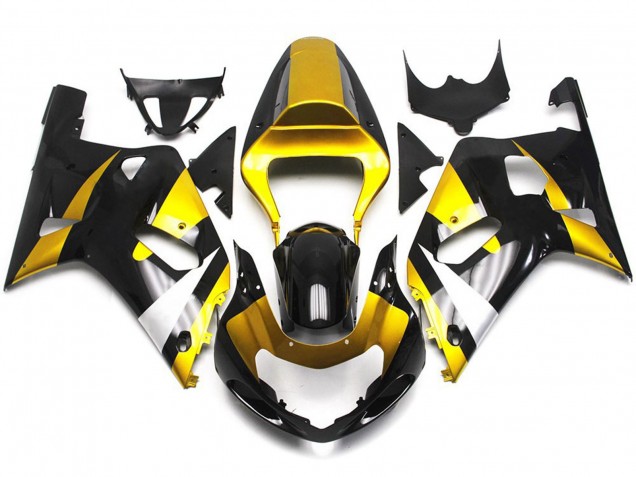 2001-2003 Gold and Black Gloss Style Suzuki GSXR 600-750 Motorcycle Fairings 2001-2003 Gold and Black Gloss Style Suzuki GSXR 600-750 Motorcycle Fairings