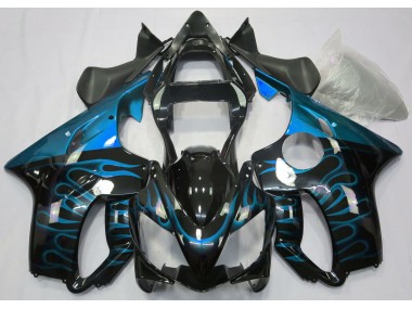 2001-2003 Light Blue Flame Honda CBR600 F4i Motorcycle Fairings