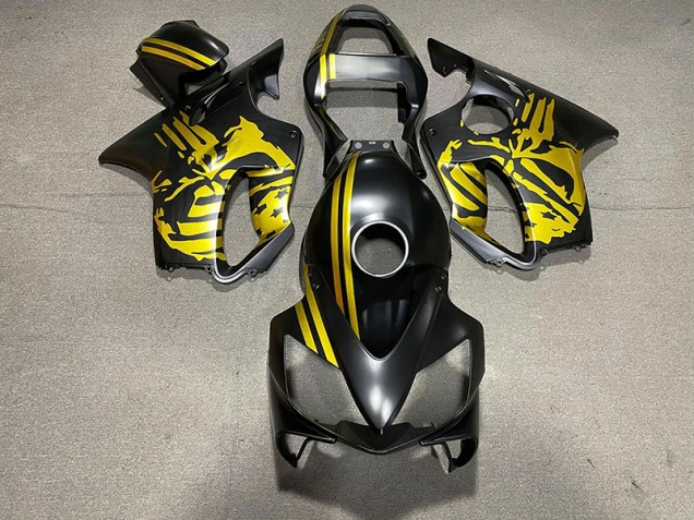 2001-2003 Matte Black & Gold Skull Honda CBR600 F4i Motorcycle Fairings 2001-2003 Matte Black & Gold Skull Honda CBR600 F4i Motorcycle Fairings