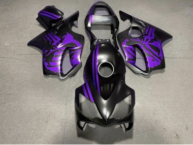 2001-2003 Matte Black & Purple Skull Honda CBR600 F4i Motorcycle Fairings