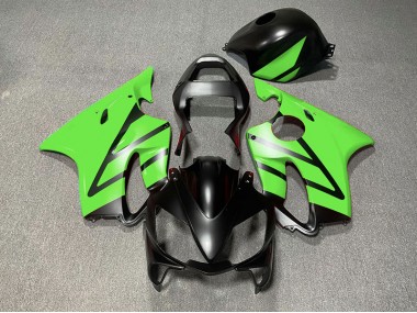 2001-2003 Matte Black and Green Honda CBR600 F4i Motorcycle Fairings