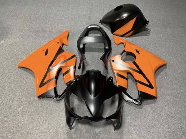 2001-2003 Matte Black and Orange Honda CBR600 F4i Motorcycle Fairings