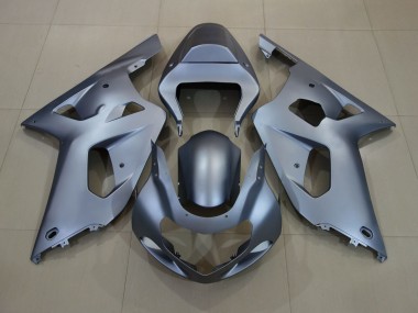 2001-2003 Matte Silver White Logos Suzuki GSXR 600-750 Motorcycle Fairings