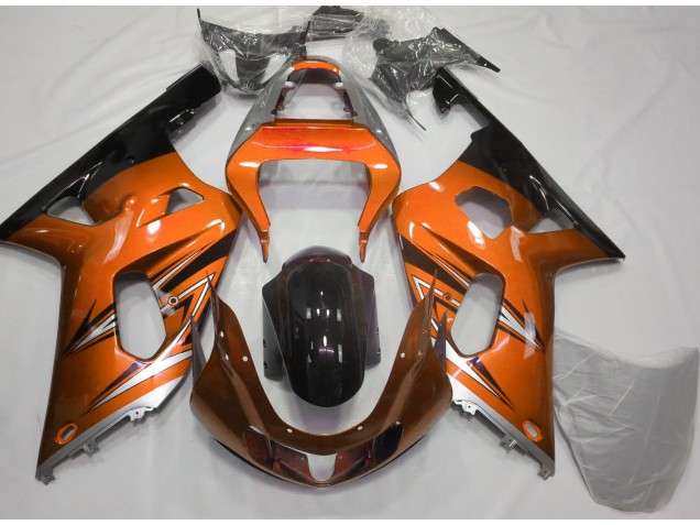 2001-2003 Orange and Silver Suzuki GSXR 600-750 Motorcycle Fairings 2001-2003 Orange and Silver Suzuki GSXR 600-750 Motorcycle Fairings