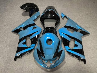 2001-2003 Pearl Light Blue and Black Suzuki GSXR 600-750 Motorcycle Fairings
