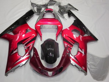 2001-2003 Red and Silver Suzuki GSXR 600-750 Motorcycle Fairings