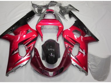 2001-2003 Red and Silver Suzuki GSXR 600-750 Motorcycle Fairings