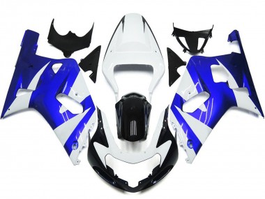 2001-2003 Vibrant Blue and White OEM Style Suzuki GSXR 600-750 Motorcycle Fairings