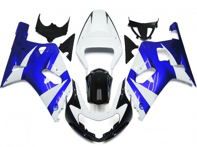 2001-2003 Vibrant Blue and White OEM Style Suzuki GSXR 600-750 Motorcycle Fairings 2001-2003 Vibrant Blue and White OEM Style Suzuki GSXR 600-750 Motorcycle Fairings