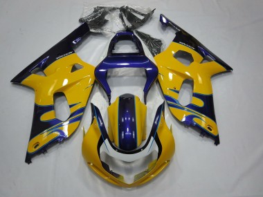 2001-2003 Yellow Blue Suzuki GSXR 600-750 Motorcycle Fairings