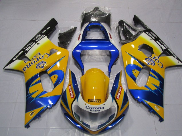 2001-2003 Yellow Corona Suzuki GSXR 600-750 Motorcycle Fairings 2001-2003 Yellow Corona Suzuki GSXR 600-750 Motorcycle Fairings