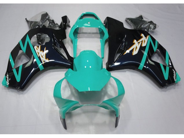 2002-2003 Gloss Black and Cyan Honda CBR954 Motorcycle Fairings 2002-2003 Gloss Black and Cyan Honda CBR954 Motorcycle Fairings