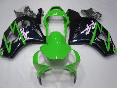 2002-2003 Gloss Black and Green Honda CBR954 Motorcycle Fairings