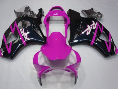 2002-2003 Gloss Black and Pink Honda CBR954 Motorcycle Fairings