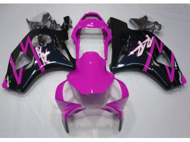 2002-2003 Gloss Black and Pink Honda CBR954 Motorcycle Fairings