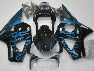 2002-2003 Light Blue Flame Honda CBR954 Motorcycle Fairings
