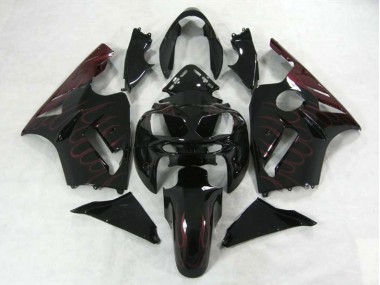 2002-2005 Burgundy Flame Kawasaki ZX12R Motorcycle Fairings