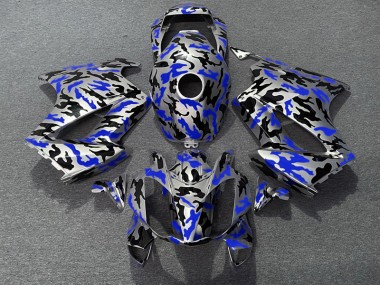 2002-2012 Blue Camo Honda VFR800 Motorcycle Fairings