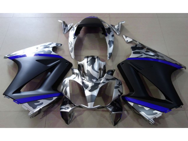 2002-2012 Gray Camouflage & Blue Honda VFR800 Motorcycle Fairings 2002-2012 Gray Camouflage & Blue Honda VFR800 Motorcycle Fairings