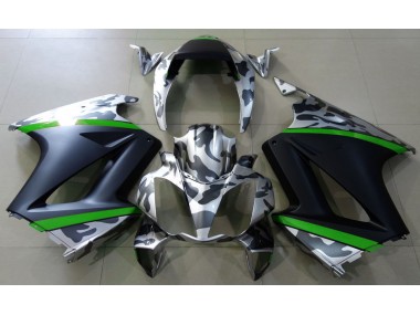 2002-2012 Gray Camouflage & Green Honda VFR800 Motorcycle Fairings