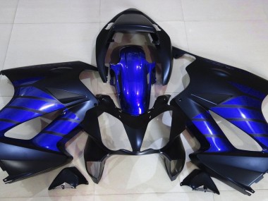 2002-2012 Matte Black & Blue Honda VFR800 Motorcycle Fairings