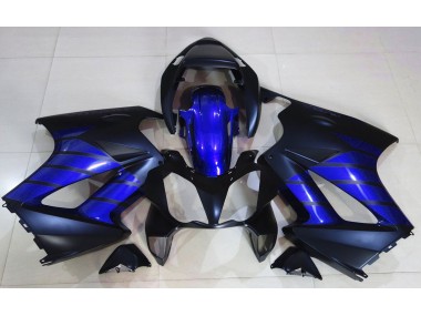 2002-2012 Matte Black & Blue Honda VFR800 Motorcycle Fairings