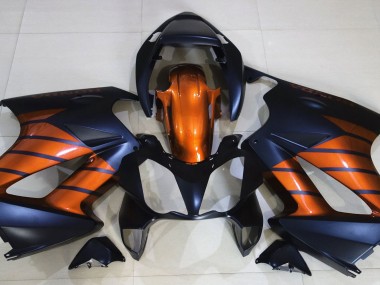 2002-2012 Matte Black & Orange Honda VFR800 Motorcycle Fairings
