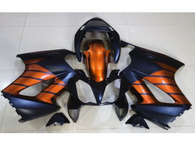 2002-2012 Matte Black & Orange Honda VFR800 Motorcycle Fairings