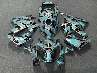 2002-2012 Teal Camo Honda VFR800 Motorcycle Fairings