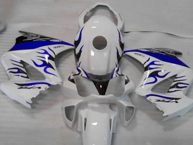 2002-2012 White Blue Flame Honda VFR800 Motorcycle Fairings