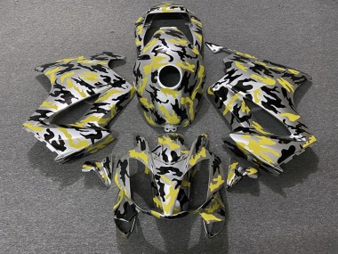 2002-2012 Yellow Camo Honda VFR800 Motorcycle Fairings