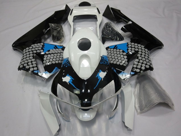2003-2004 Blue White and Black Splatter Honda CBR600RR Motorcycle Fairings 2003-2004 Blue White and Black Splatter Honda CBR600RR Motorcycle Fairings