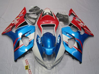 2003-2004 Blue and Red Suzuki GSXR 1000 Motorcycle Fairings