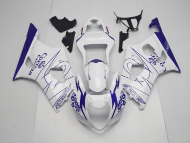 2003-2004 Blue and White Corona Suzuki GSXR 1000 Motorcycle Fairings